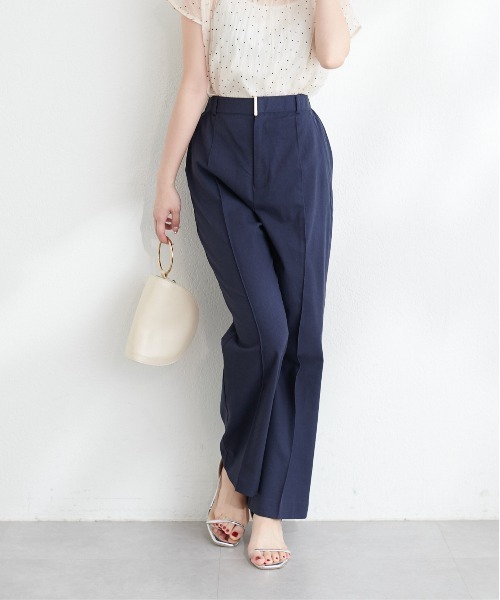 natural couture（ナチュラルクチュール）の「osono綿麻ハイウエストパンツ（その他パンツ・レディース・ネイビー/ライトベージュ/グレー・SMALL/MEDIUM/LARGE）」の18枚目の写真