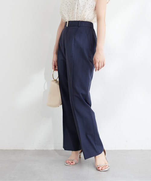 natural couture（ナチュラルクチュール）の「osono綿麻ハイウエストパンツ（その他パンツ・レディース・ネイビー/ライトベージュ/グレー・SMALL/MEDIUM/LARGE）」の16枚目の写真