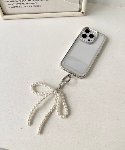 Me%(ミィパーセント)の「リボンチャーム付きボールモバイルストラップ 126830(スマホグッズ・レディース・シルバー/アイボリー・FREE)」の13枚目の写真
