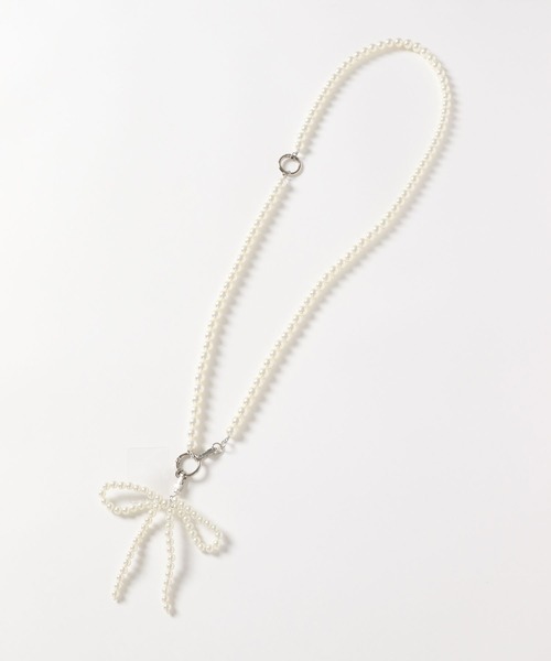 Me%(ミィパーセント)の「リボンチャーム付きボールモバイルストラップ 126830(スマホグッズ・レディース・シルバー/アイボリー・FREE)」の18枚目の写真