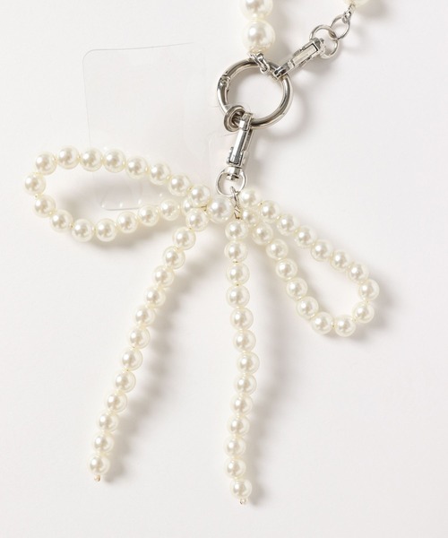 Me%(ミィパーセント)の「リボンチャーム付きボールモバイルストラップ 126830(スマホグッズ・レディース・シルバー/アイボリー・FREE)」の19枚目の写真