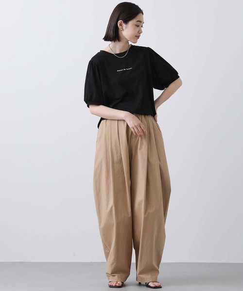 Gready Brilliant(グレディブリリアン)の「フロッキーロゴパフカットソー(Tシャツ/カットソー・レディース・オフホワイト/ブラック・38)」の6枚目の写真