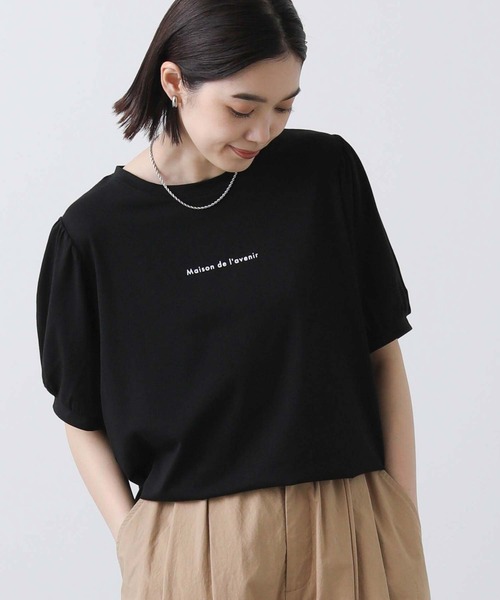 Gready Brilliant(グレディブリリアン)の「フロッキーロゴパフカットソー(Tシャツ/カットソー・レディース・オフホワイト/ブラック・38)」の5枚目の写真