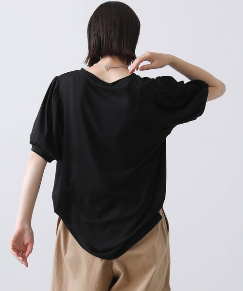 Gready Brilliant(グレディブリリアン)の「フロッキーロゴパフカットソー(Tシャツ/カットソー・レディース・オフホワイト/ブラック・38)」の3枚目の写真