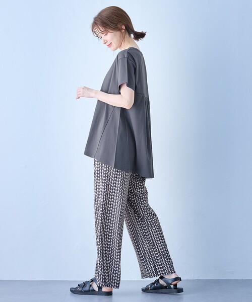 ANY(エニィ)の「【汗ジミ防止加工】シルケットスムースバックギャザーチュニック(Tシャツ/カットソー・レディース・ライトグレー系/ピンク系/ブラック系/ホワイト系/グレー系・2/3)」の20枚目の写真