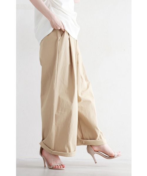 cawaii（カワイイ）の「裾直し要らず。ロールアップも可愛いタックワイドパンツ（その他パンツ・レディース・ベージュ/グレー・FREE）」の18枚目の写真