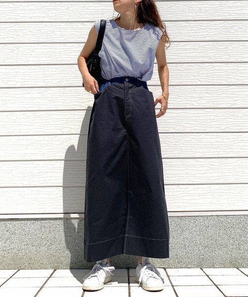Q(キュー)の「ボーダーノースリトップス(Tシャツ/カットソー・レディース・ホワイト系/ブラック系・MEDIUM)」の17枚目の写真