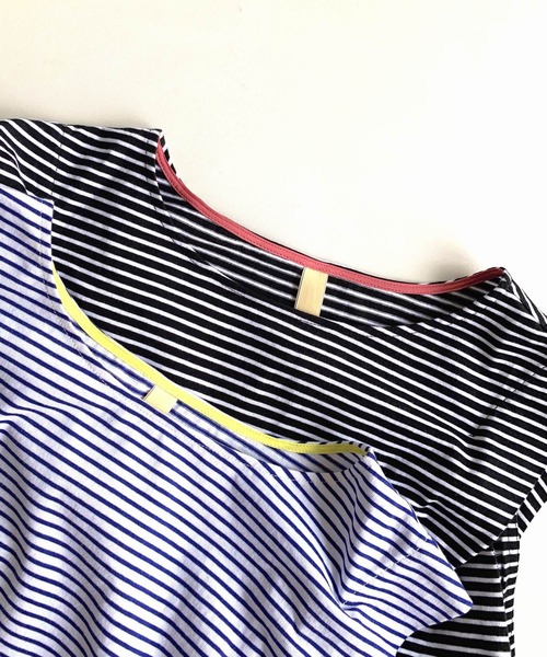 Q(キュー)の「ボーダーノースリトップス(Tシャツ/カットソー・レディース・ホワイト系/ブラック系・MEDIUM)」の6枚目の写真