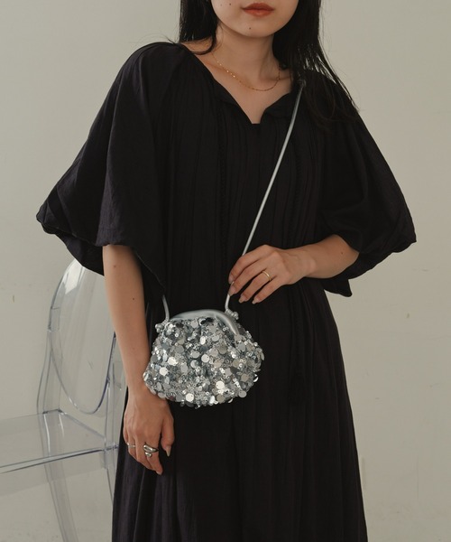CIAOPANIC TYPY(チャオパニックティピー)の「ミックススパンコールがま口ショルダー(ショルダーバッグ・レディース・ブラック/ミント/ゴールド/シルバー・ONE SIZE)」の5枚目の写真
