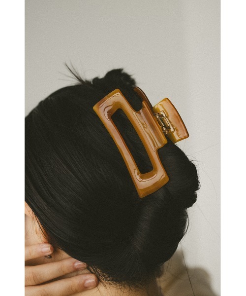 マーブルスクエアヘアクリップ（バレッタ/ヘアクリップ