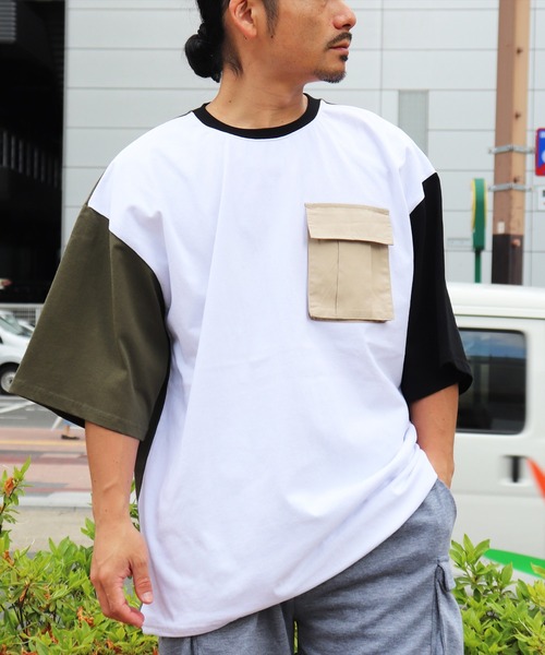 BAYBLO(ベイブロ)の「(BE)布帛 ポケット ドローコード Tシャツ(Tシャツ/カットソー・メンズ・ホワイト系/ホワイト/ブラック・MEDIUM/LARGE)」の22枚目の写真