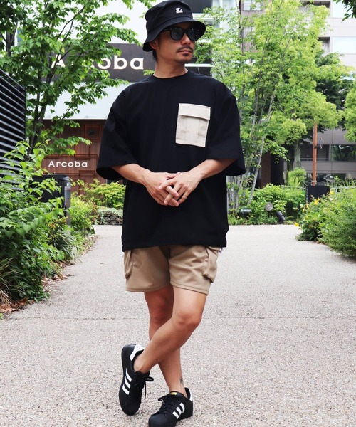 BAYBLO(ベイブロ)の「(BE)布帛 ポケット ドローコード Tシャツ(Tシャツ/カットソー・メンズ・ホワイト系/ホワイト/ブラック・MEDIUM/LARGE)」の21枚目の写真
