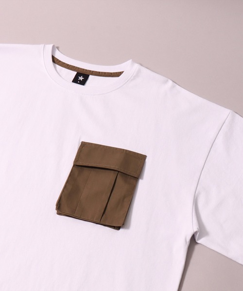 BAYBLO(ベイブロ)の「(BE)布帛 ポケット ドローコード Tシャツ(Tシャツ/カットソー・メンズ・ホワイト系/ホワイト/ブラック・MEDIUM/LARGE)」の19枚目の写真