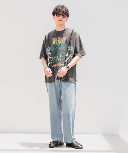 RAGEBLUE（レイジブルー）の「【REmastered】リメイクライク/プリント切り替えオーバーサイズTシャツ（Tシャツ/カットソー・メンズ・ホワイト/グレー・FREE）」の13枚目の写真