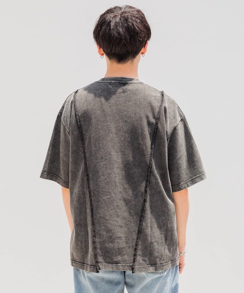 RAGEBLUE（レイジブルー）の「【REmastered】リメイクライク/プリント切り替えオーバーサイズTシャツ（Tシャツ/カットソー・メンズ・ホワイト/グレー・FREE）」の9枚目の写真