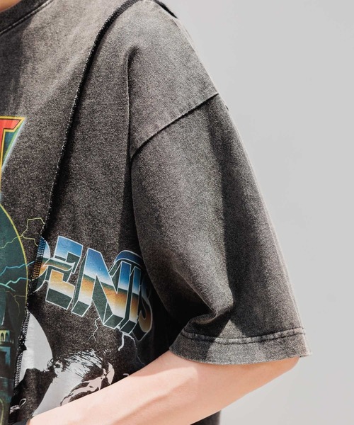 RAGEBLUE（レイジブルー）の「【REmastered】リメイクライク/プリント切り替えオーバーサイズTシャツ（Tシャツ/カットソー・メンズ・ホワイト/グレー・FREE）」の3枚目の写真