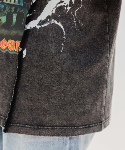 RAGEBLUE（レイジブルー）の「【REmastered】リメイクライク/プリント切り替えオーバーサイズTシャツ（Tシャツ/カットソー・メンズ・ホワイト/グレー・FREE）」の4枚目の写真