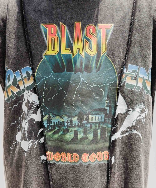 RAGEBLUE（レイジブルー）の「【REmastered】リメイクライク/プリント切り替えオーバーサイズTシャツ（Tシャツ/カットソー・メンズ・ホワイト/グレー・FREE）」の5枚目の写真