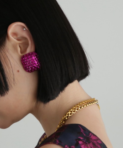 ROSE BUD(ローズバッド)の「ミラーボールイヤリング(イヤリング・レディース・ピンク/シルバー/シルバー系その他・FREE)」の1枚目の写真