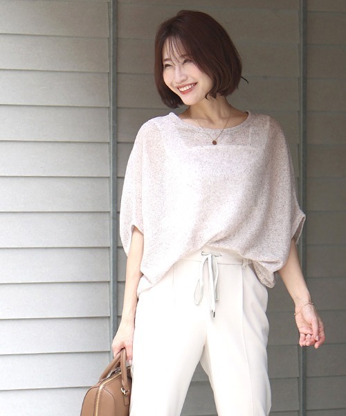 Ehre style(エーレスタイル)の「夏でもやっぱ肌見せはイヤ!重ねるトップス(ニット/セーター・レディース・ベージュ/ライトグレー・FREE)」の12枚目の写真