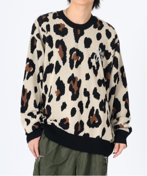 RE730（アールイーセブンサーティー）の「【RE730】総柄ニットセーター（Tシャツ/カットソー・メンズ・ブラック系1/ブラック系3/ベージュ系2/ブラック系2/ベージュ系1・MEDIUM/LARGE）」の4枚目の写真