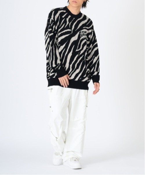 RE730（アールイーセブンサーティー）の「【RE730】総柄ニットセーター（Tシャツ/カットソー・メンズ・ブラック系1/ブラック系3/ベージュ系2/ブラック系2/ベージュ系1・MEDIUM/LARGE）」の8枚目の写真