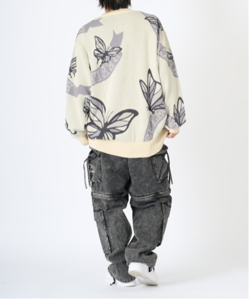 RE730（アールイーセブンサーティー）の「【RE730】総柄ニットセーター（Tシャツ/カットソー・メンズ・ブラック系1/ブラック系3/ベージュ系2/ブラック系2/ベージュ系1・MEDIUM/LARGE）」の11枚目の写真