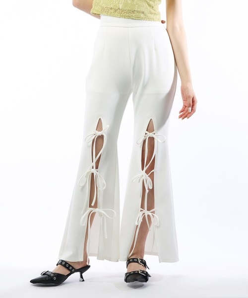 SPIRALGIRL（スパイラルガール）の「スリットリボンパンツ（その他パンツ・レディース・ブラック/ホワイト・FREE）」の8枚目の写真