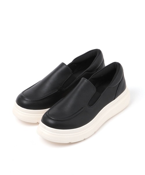 studio CLIP（スタディオクリップ）の「【消臭/抗菌防臭/クッションインソール】軽らく厚底スリッポン（スリッポン・レディース・ブラック/ホワイト・MEDIUM/LARGE）」の16枚目の写真