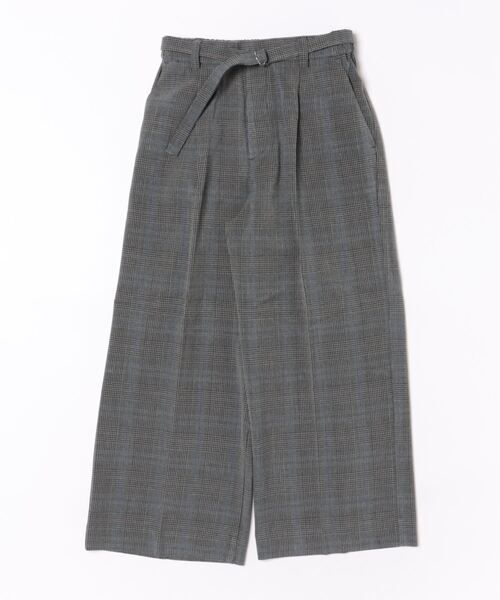 BELLUNA PLUS(ベルーナ)の「サマ見え(W)ベルト付ワイドパンツ56丈(その他パンツ・レディース・ブラック/ブラウン系/テラコッタ/チャコール/チェック・SMALL/MEDIUM/LARGE/X-LARGE)」の2枚目の写真