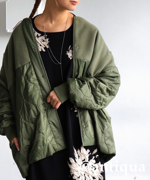 antiqua(アンティカ)の「花柄 ドルマン ニットワンピース(ワンピース・レディース・ブラック・TL/R)」の20枚目の写真