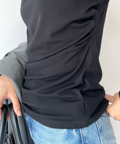 STELLA FISH(ステラフィッシュ)の「Draped Petite High Neck Tops(Tシャツ/カットソー・レディース・ブラック/グレー/ブラウン・FREE)」の15枚目の写真