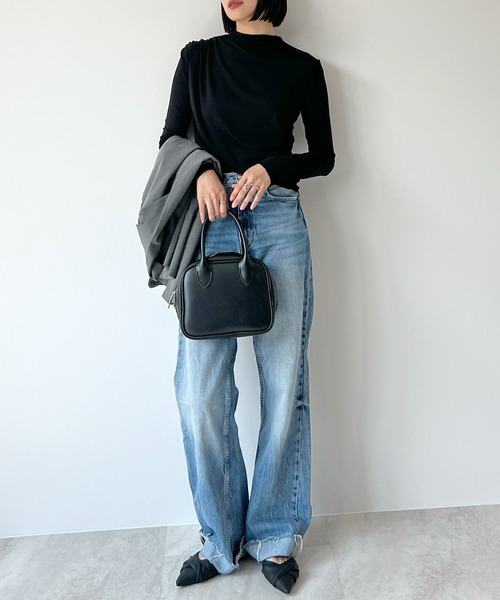 STELLA FISH(ステラフィッシュ)の「Draped Petite High Neck Tops(Tシャツ/カットソー・レディース・ブラック/グレー/ブラウン・FREE)」の19枚目の写真