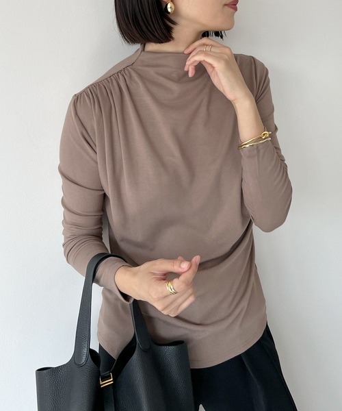 STELLA FISH(ステラフィッシュ)の「Draped Petite High Neck Tops(Tシャツ/カットソー・レディース・ブラック/グレー/ブラウン・FREE)」の13枚目の写真