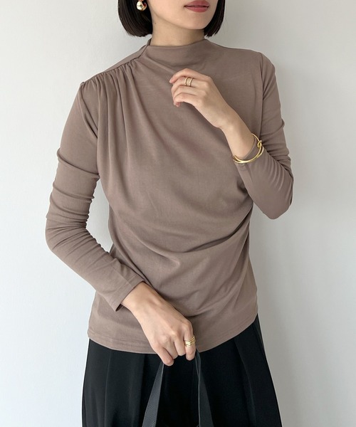 STELLA FISH(ステラフィッシュ)の「Draped Petite High Neck Tops(Tシャツ/カットソー・レディース・ブラック/グレー/ブラウン・FREE)」の12枚目の写真