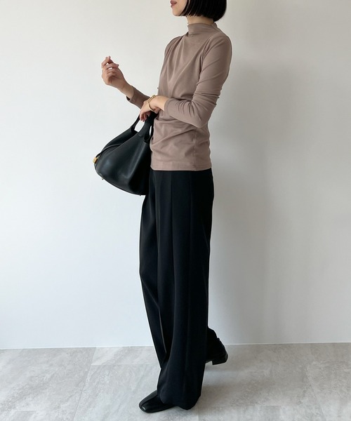 STELLA FISH(ステラフィッシュ)の「Draped Petite High Neck Tops(Tシャツ/カットソー・レディース・ブラック/グレー/ブラウン・FREE)」の7枚目の写真