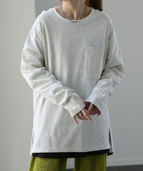 HUG.U(ハグユー)の「体型カバートップス(Tシャツ/カットソー・レディース・ホワイト/ダークグレー/オートミール/モカ/ブラック/オリーブ・FREE)」の5枚目の写真