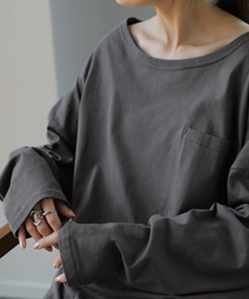HUG.U(ハグユー)の「体型カバートップス(Tシャツ/カットソー・レディース・ホワイト/ダークグレー/オートミール/モカ/ブラック/オリーブ・FREE)」の22枚目の写真