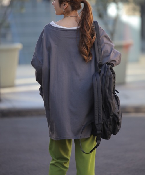 HUG.U(ハグユー)の「体型カバートップス(Tシャツ/カットソー・レディース・ホワイト/ダークグレー/オートミール/モカ/ブラック/オリーブ・FREE)」の21枚目の写真