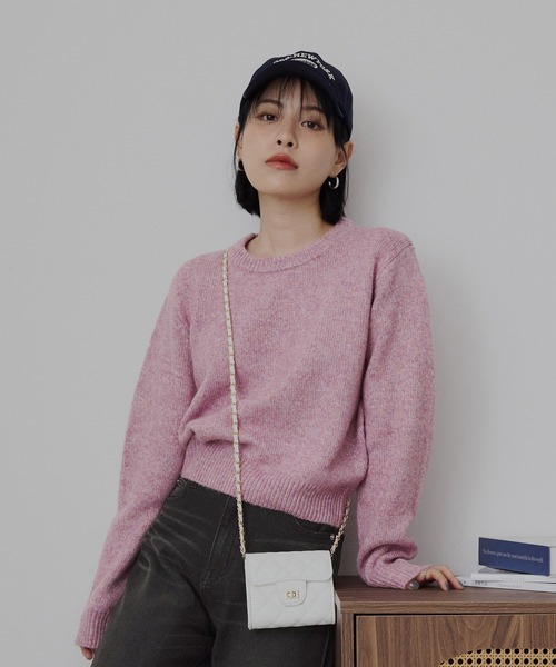 CHAN ME(チャンミ)の「ミックスヤーンニット(ニット/セーター・レディース・ベージュ系/ピンク系/ブルー系・MEDIUM/LARGE/X-LARGE)」の3枚目の写真