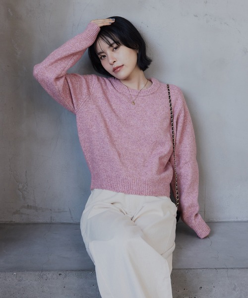 CHAN ME(チャンミ)の「ミックスヤーンニット(ニット/セーター・レディース・ベージュ系/ピンク系/ブルー系・MEDIUM/LARGE/X-LARGE)」の20枚目の写真