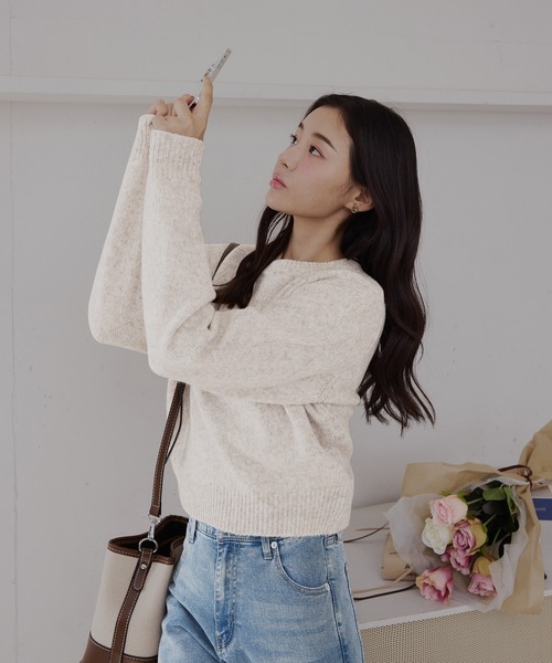 CHAN ME(チャンミ)の「ミックスヤーンニット(ニット/セーター・レディース・ベージュ系/ピンク系/ブルー系・MEDIUM/LARGE/X-LARGE)」の14枚目の写真