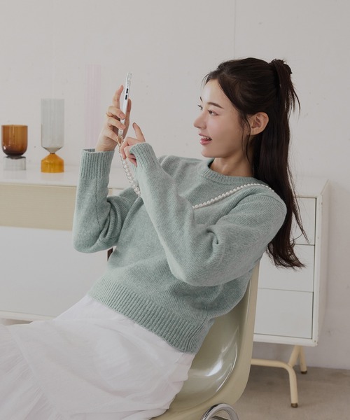 CHAN ME(チャンミ)の「ミックスヤーンニット(ニット/セーター・レディース・ベージュ系/ピンク系/ブルー系・MEDIUM/LARGE/X-LARGE)」の18枚目の写真