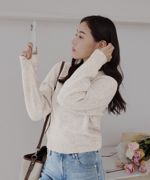 CHAN ME(チャンミ)の「ミックスヤーンニット(ニット/セーター・レディース・ベージュ系/ピンク系/ブルー系・MEDIUM/LARGE/X-LARGE)」の17枚目の写真