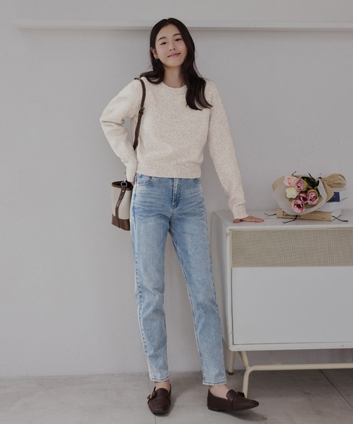 CHAN ME(チャンミ)の「ミックスヤーンニット(ニット/セーター・レディース・ベージュ系/ピンク系/ブルー系・MEDIUM/LARGE/X-LARGE)」の8枚目の写真