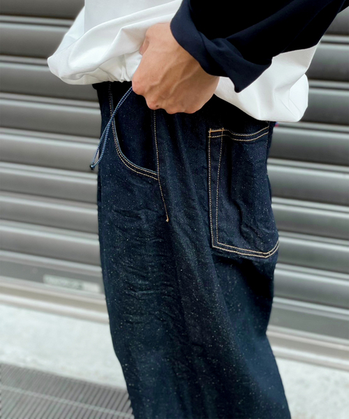 is-ness / イズネス】SILK DENIM 5PK BALLOON PANTS（デニムパンツ