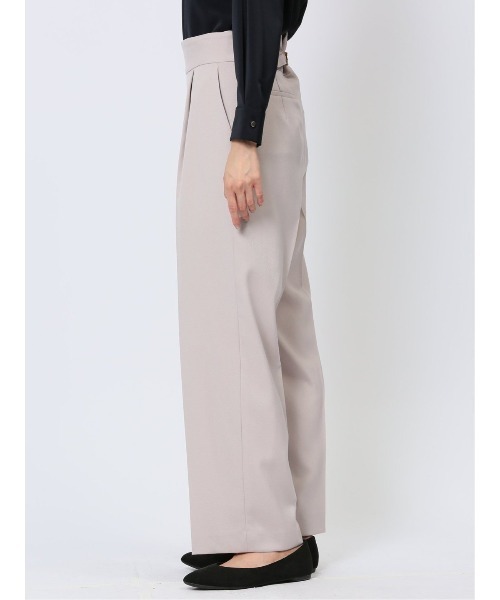 m.f.editorial(エムエフエディトリアル)の「【ウール調 ストレッチ ウォッシャブル UVカット 防シワ】m.f.エディトリアル レディース ワイドパンツ ライトグレー(セットアップ可能)(スーツパンツ・レディース・ライトグレー・MEDIUM/LARGE/X-LARGE/S)」の5枚目の写真