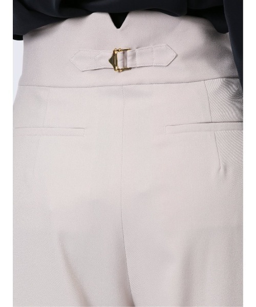 m.f.editorial(エムエフエディトリアル)の「【ウール調 ストレッチ ウォッシャブル UVカット 防シワ】m.f.エディトリアル レディース ワイドパンツ ライトグレー(セットアップ可能)(スーツパンツ・レディース・ライトグレー・MEDIUM/LARGE/X-LARGE/S)」の7枚目の写真