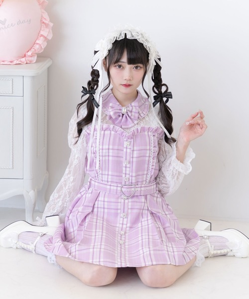 DearMyLove(ディアマイラブ)の「レースドッキングビスチェワンピ(ワンピース・レディース・ラベンダー/グレー/ブラック・MEDIUM/3L/LL/LARGE)」の3枚目の写真
