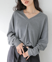 CASHFEELWOOL Vネックプルオーバー